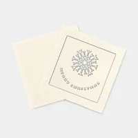 Merry Christmas silver snowflake chic Foil Napkins