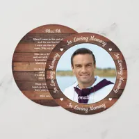 Rustic Memorial Poem Photo Funeral Prayer Card  
