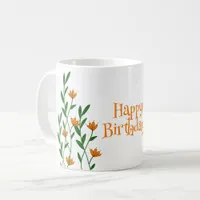 Colorful Wildflower Floral - Happy Birthday  Coffee Mug