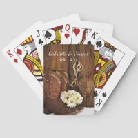 Cowboy Boots, Daisies, Horse Bit Country Wedding Poker Cards