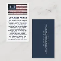 A Soldier's Prayer Military USA American Flag Busi Business Card
