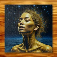 Serene Ethereal Woman under the Stars Jigsaw Puzzle