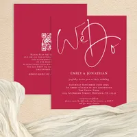 Budget We Do Magenta QR Wedding Invite