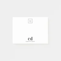 Logo white black monogram business company post-it notes