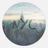 Rainy Day in NYC Shower Curtain Classic Round Sticker