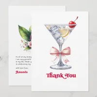 Cherry Martini Party Thank You Card