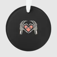 Skeleton Hand Heart Skateboard Valentines Day Funn Ornament