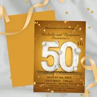 50th Wedding Anniversary with Diamond Accents Invitation