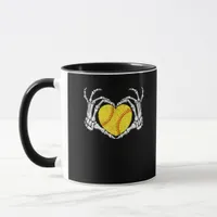 Skeleton Hands Heart Halloween Costume Softball Wo Mug