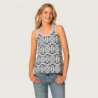 Abstract pattern in greyscale on  tank top