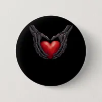 Skeleton Hand Heart Button