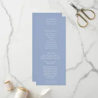 Dusty Blue Modern Minimalist Wedding Program