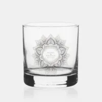 Mandala Lace Wedding Neutrals ID478 Whiskey Glass