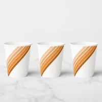 Paper Cup - Shades of Orange Diagonal Stripes