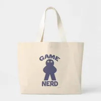 Epic Board Game Nerd Meeple Fun Logo Large Tote Bag