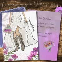 Country Western Bride Cowgirl Boots Wedding Card