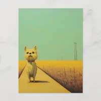 Funny Toto on a Wheat Field Sidewalk Postcard