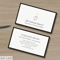 Luxury Monogram Black Border Business Card