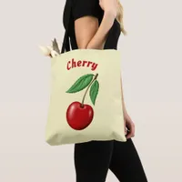 Red Cherry Design Personalized Tote Bag