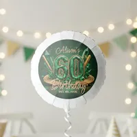 Glam Chic Luxury Emerald Green Gold 60th Birthday Balloon