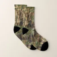 Hunting Fishing Bulrush Camouflage Brown and Green Socks