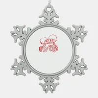 Till Death Do Us Apart (Red Transparent) Snowflake Pewter Christmas Ornament