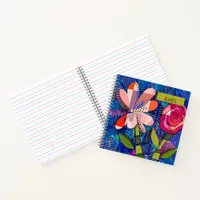 Whimsical Abstract Floral Custom Text Notebook