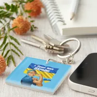 I Stand with Ukraine Vintage Rosie and Flag Keychain