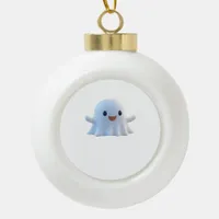 Cute Little Boo Retro Graphic Ceramic Ball Christmas Ornament