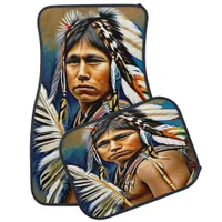 Portrait of a Native Indian in Traditional Attire Car Floor Mat