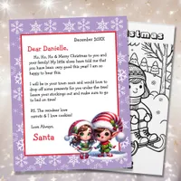 Cute Personalized Letter from Santa Coloring Page