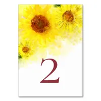 *~* TABLE NUMBERS Yellow Sunflower  Wedding
