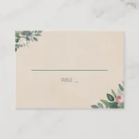 Blush Sage Floral Wedding Place Card