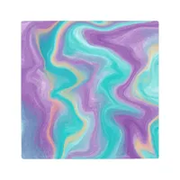 Purple, Blue, Gold and Teal swirls Peaceful  Metal Print