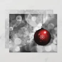 Budget Red Ornament Business Holiday Card