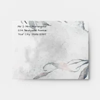 Rustic Watercolor Splash and Foliage Envelope