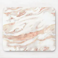 Elegant Chic Copper Rose Gold Marble Mouse Pad