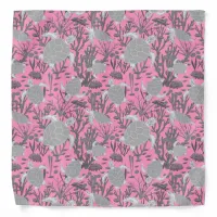 Cute Sea Turtle Pattern Pink Grey Bandana