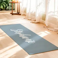 Dusty Blue Custom Name Simple Yoga Mat