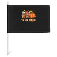 Pumpkin Spice Football Tis The Season Car Flag
