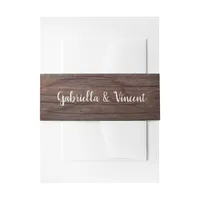 Rustic Brown Barn Wood Country Wedding Invitation Belly Band