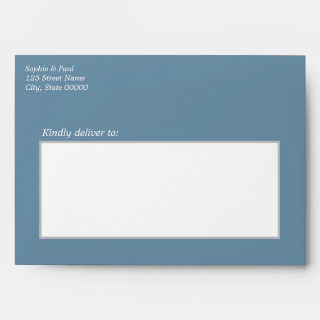 Dusty Blue Wedding Invitation Envelope