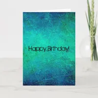 Blue and Green Abstract, Happy Birthday! Card