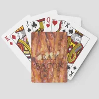 I Eat Bacon Text with Background Poker Cards