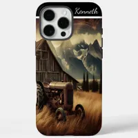 Tractor in the Mountain Field iPhone 16 Pro Max Case