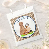 Baby Boy and Dog Baseball Themed Baby Shower Favor Bag