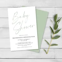 Budget Pastel Green Script Baby Shower FLYER