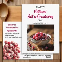 Happy National Eat a Cranberry Day | Nov 23rd Postcard