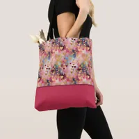 Valentine's Day Abstract Hearts Color Block Tote Bag