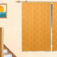 Geometric Patterned Trendy Modern Tangerine Orange Blackout Curtains